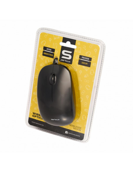 Mouse Serioux cu fir, optic, Noblesse 9800M, 1000dpi, negru