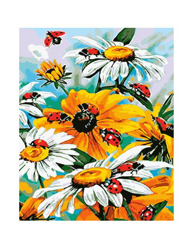 GBN259_4050,Goblen cu Diamante patrate, 40x50 cm, Vizitatorii Petalelor, GBN-259