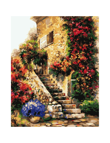 GBN257_4050,Goblen cu Diamante patrate, 40x50 cm, Rosu Salbatic, GBN-257