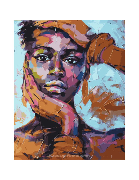 PDP3562_5040,Pictura pe numere Portret 40x50 cm, Geometria Fetei, PDP3562