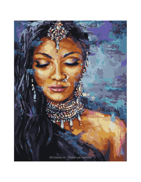 PDP3561_5040,Pictura pe numere Portret 40x50 cm, Diamante si Finete, PDP3561
