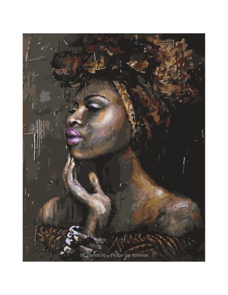PDP3558_5040,Pictura pe numere Portret 40x50 cm, Nuante, PDP3558
