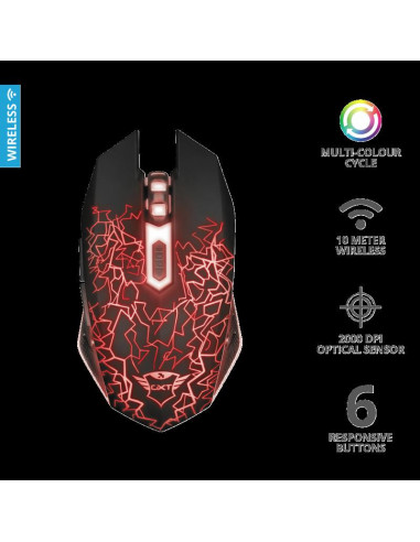 Mouse Trust GXT 107 Izza, Wireless Gaming, negru,TR-23214