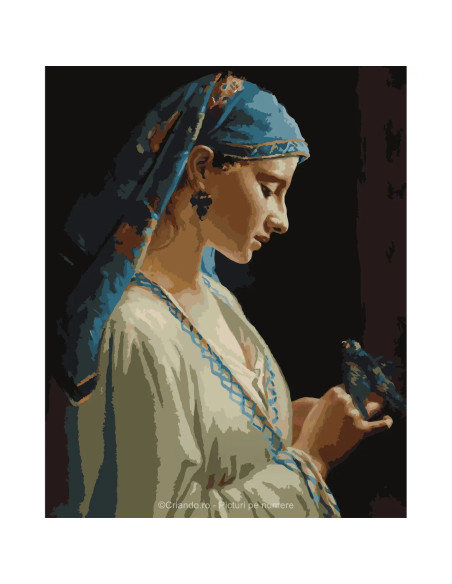 PDA626_5040,Pictura pe numere Portret 40x50 cm, Traditie Pasnica, PDA626