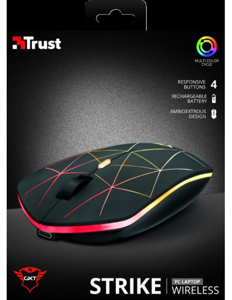 Mouse Trust GXT 117 Strike, Wireless Gam, negru,TR-22625 Mouse Trust GXT 117 Strike, Wireless Gam, negru,TR-22625