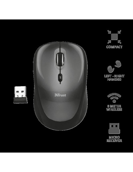 Mouse Trust Yvi, Wireless, black,TR-18519