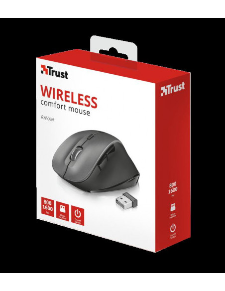 Mouse Trust Ravan, Wireless, negru,TR-22878