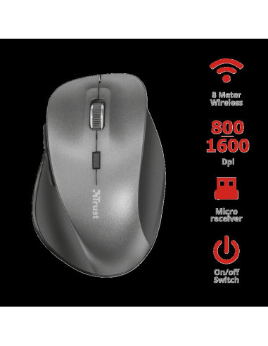 Mouse Trust Ravan, Wireless, negru,TR-22878