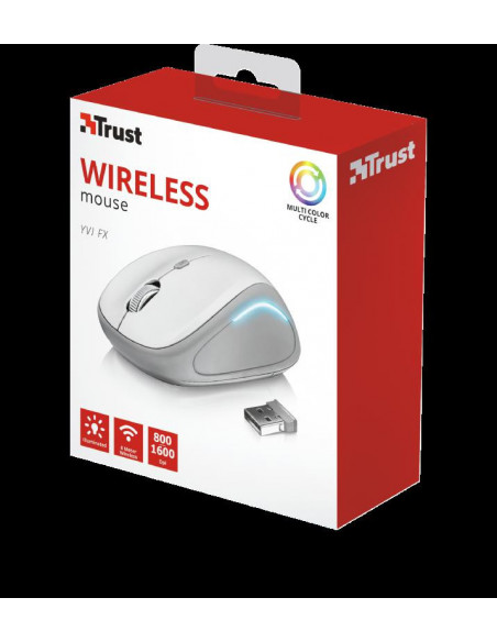 Mouse Trust Yvi FX, Wireless, alb,TR-22335