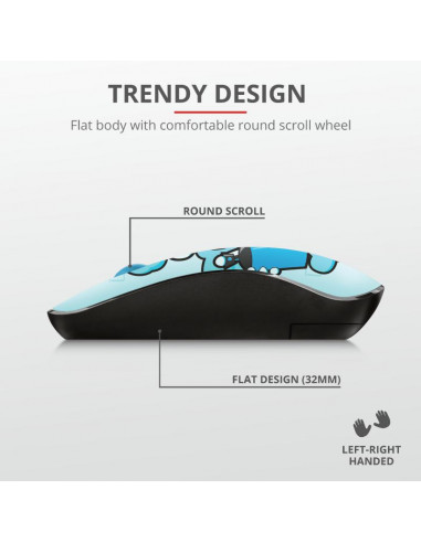 Mouse Trust Sketch Silent Click, Wireless, blue,TR-23335