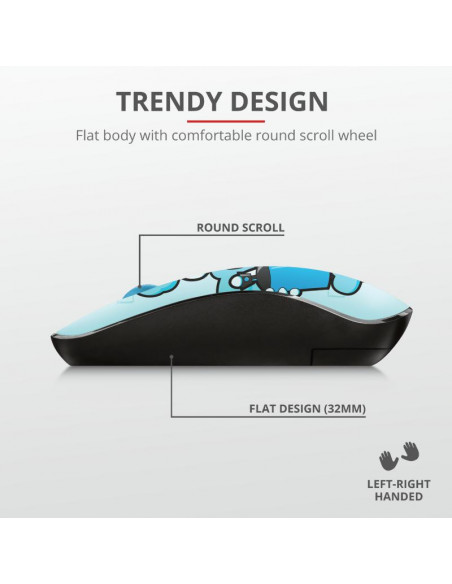 Mouse Trust Sketch Silent Click, Wireless, blue,TR-23335