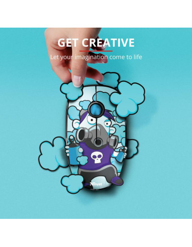 Mouse Trust Sketch Silent Click, Wireless, blue,TR-23335