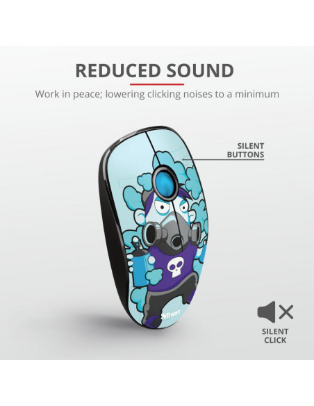 Mouse Trust Sketch Silent Click, Wireless, blue,TR-23335