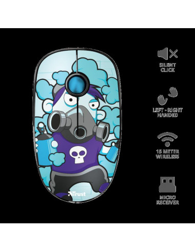 Mouse Trust Sketch Silent Click, Wireless, blue,TR-23335