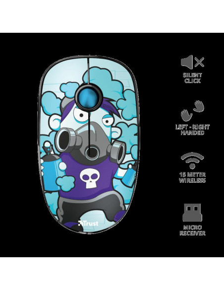 Mouse Trust Sketch Silent Click, Wireless, blue,TR-23335