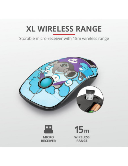 Mouse Trust Sketch Silent Click, Wireless, blue,TR-23335