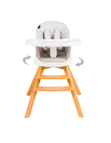 JU1021-Grey,Scaun de masa 3 in 1 Juju Eat&Twist, Gri