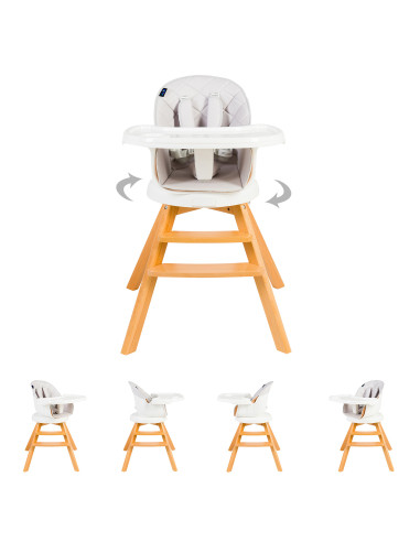 JU1021-Grey,Scaun de masa 3 in 1 Juju Eat&Twist, Gri