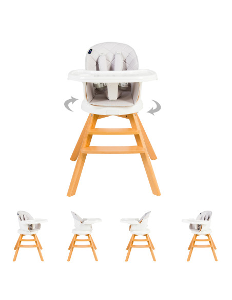 JU1021-Grey,Scaun de masa 3 in 1 Juju Eat&Twist, Gri
