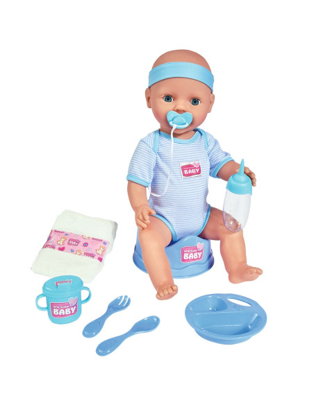 S105030044,Papusa Simba New Born Baby, Baby Doll 43 cm cu accesorii albastru