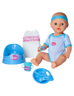 S105030044,Papusa Simba New Born Baby, Baby Doll 43 cm cu accesorii albastru 2
