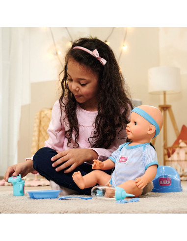 S105030044,Papusa Simba New Born Baby, Baby Doll 43 cm cu accesorii albastru