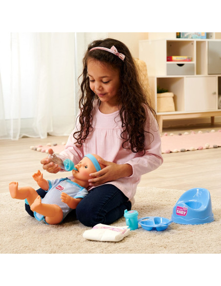 S105030044,Papusa Simba New Born Baby, Baby Doll 43 cm cu accesorii albastru