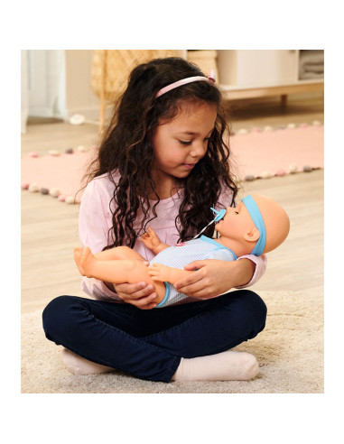 S105030044,Papusa Simba New Born Baby, Baby Doll 43 cm cu accesorii albastru