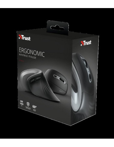 Mouse Trust Verro Ergonomic, Wireless, negru,TR-23507