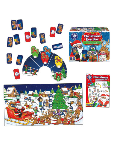 OR125,Cutie 3 in 1 Ajunul Craciunului - joc educativ, puzzle si carte de colorat cu activitati