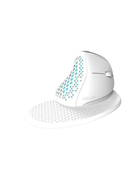 M618XSD-WH,Mouse vertical Delux M618XSD alb iluminare RGB