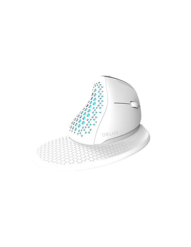 M618XSD-WH,Mouse vertical Delux M618XSD alb iluminare RGB