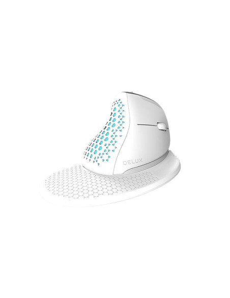 M618XSD-WH,Mouse vertical Delux M618XSD alb iluminare RGB