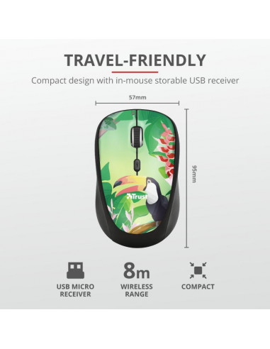 Mouse Trust Yvi, Wireless, toucan,TR-23389