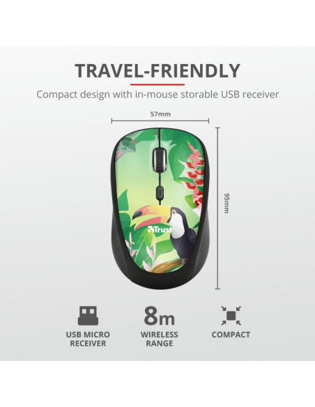 Mouse Trust Yvi, Wireless, toucan,TR-23389