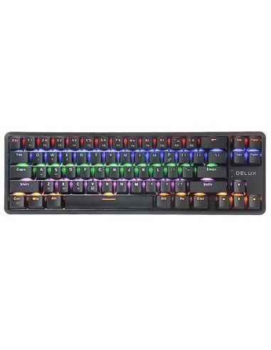 KM32-BK,Tastatura gaming mecanica bluetooth Delux KM32 neagra iluminare RGB