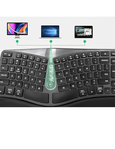 GM901D-BK,Tastatura wireless si bluetooth Delux GM901D neagra