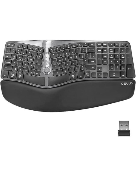 GM901D-BK,Tastatura wireless si bluetooth Delux GM901D neagra