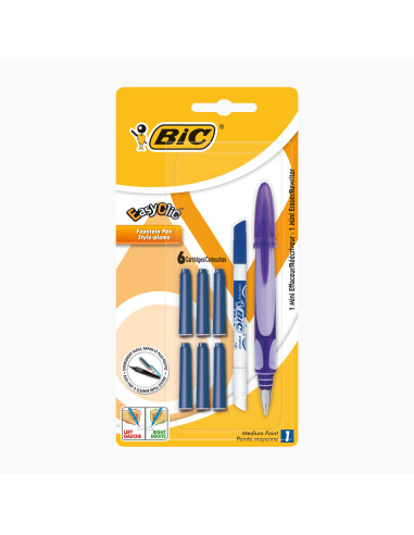 8838575,Stilou easy clic standard + 6 cartuse + pic corector blister bic