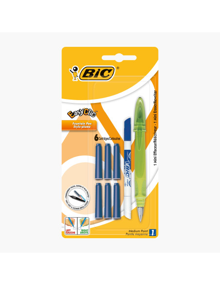 8838575,Stilou easy clic standard + 6 cartuse + pic corector blister bic