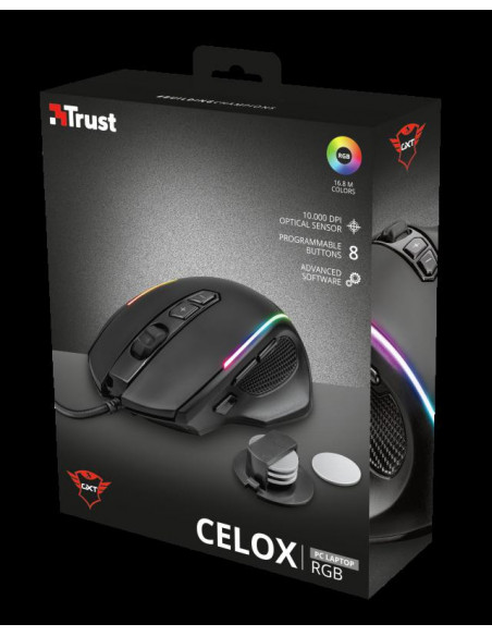 Mouse Trust GXT 165 Celox, RGB Gaming, negru,TR-23092