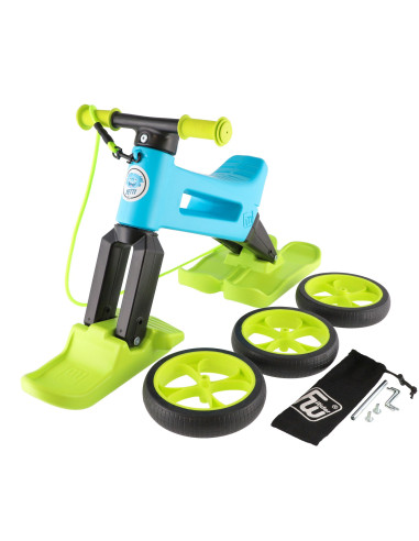 FW-YETTI-AQUA,Bicicleta fara pedale Funny Wheels Rider SuperSport YETTI 3 in 1 Aqua/Lime