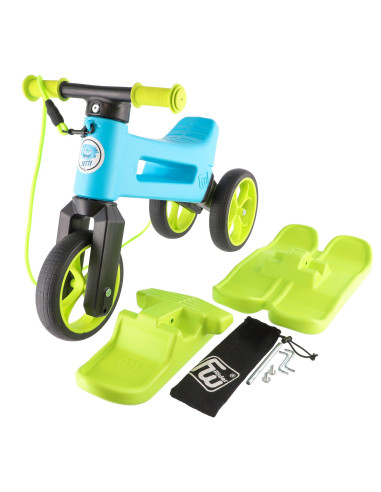 FW-YETTI-AQUA,Bicicleta fara pedale Funny Wheels Rider SuperSport YETTI 3 in 1 Aqua/Lime