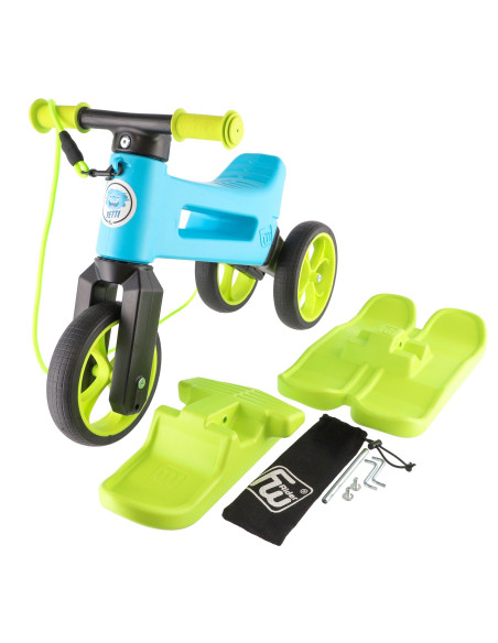 FW-YETTI-AQUA,Bicicleta fara pedale Funny Wheels Rider SuperSport YETTI 3 in 1 Aqua/Lime