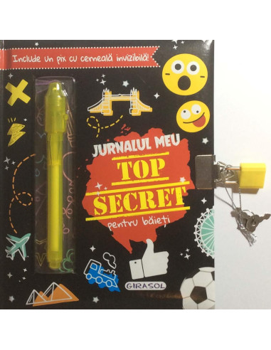 978-606-525-154-0,Jurnalul meu Top Secret pentru baieti