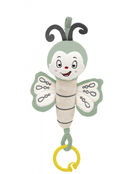 UP-bj_8311,Jucarie din plus cu vibratii pentru bebelusi Fluture, 6 luni+, BabyJem (Culoare: Verde)