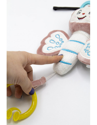 UP-bj_8311,Jucarie din plus cu vibratii pentru bebelusi Fluture, 6 luni+, BabyJem (Culoare: Verde)