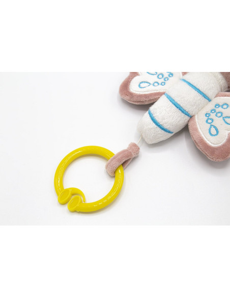 UP-bj_8312,Jucarie din plus cu vibratii pentru bebelusi Fluture, 6 luni+, BabyJem (Culoare: Roz)