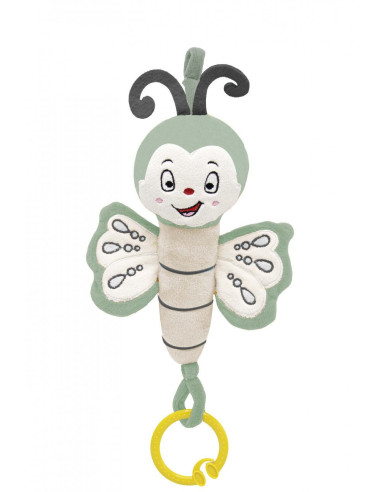 UP-bj_8312,Jucarie din plus cu vibratii pentru bebelusi Fluture, 6 luni+, BabyJem (Culoare: Roz)