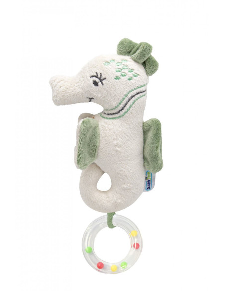 UP-bj_8181,Jucarie zornaitoare BabyJem, Calut de mare din plus, 3 luni+ (Culoare: Verde)